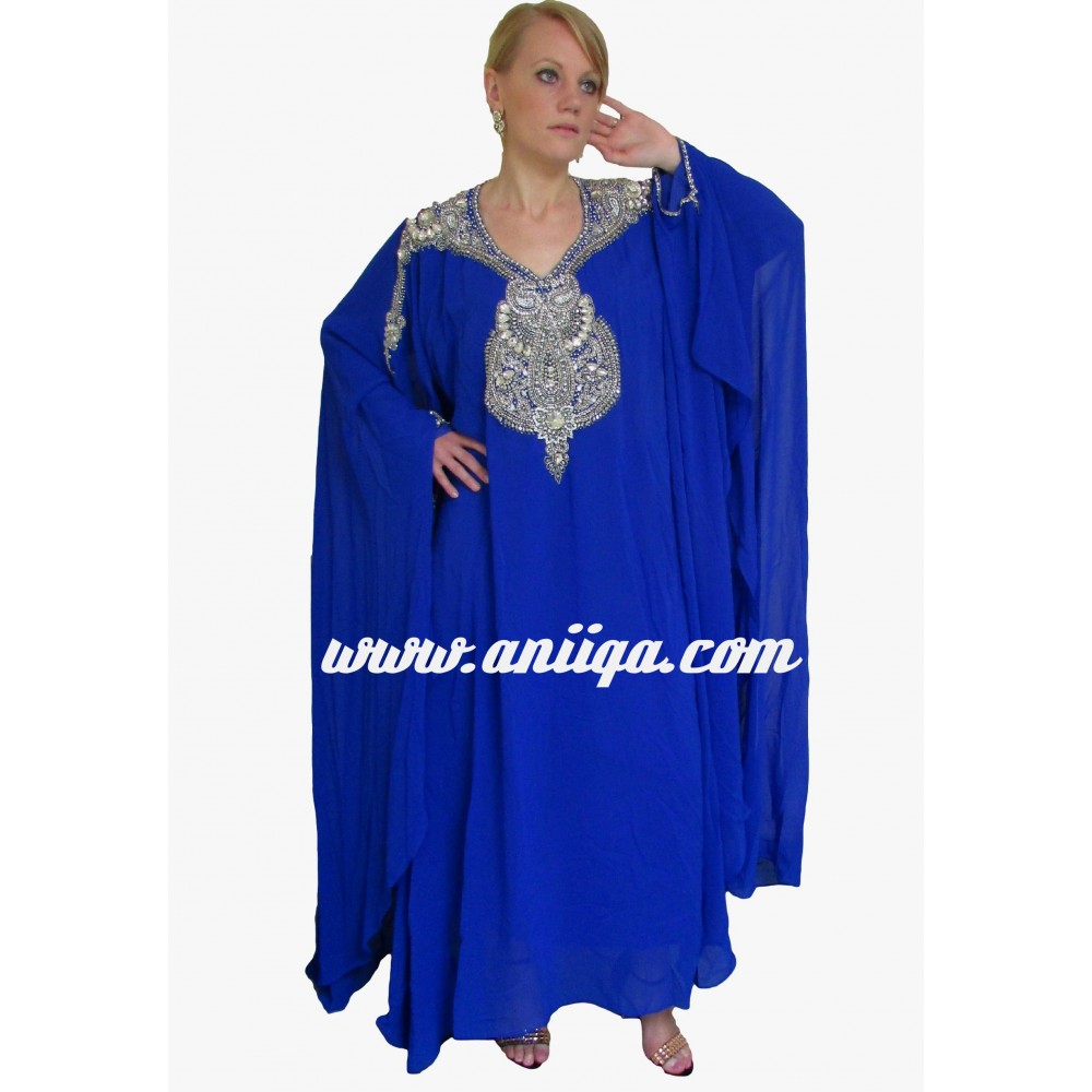 Robe de soirée orientale et de mariage arabe, robe dubai papillon