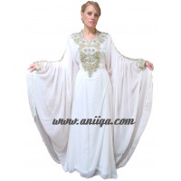 Robe orientale de dubai blanche mariage , robe dubai mariage