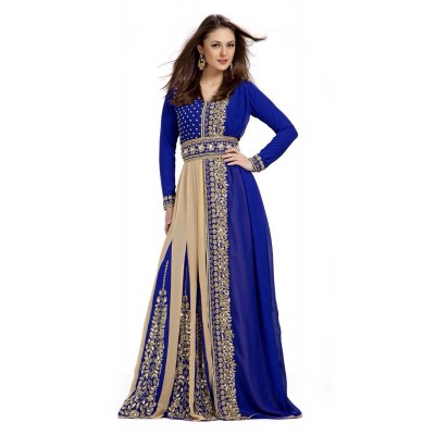 Caftan sari  bleu moderne