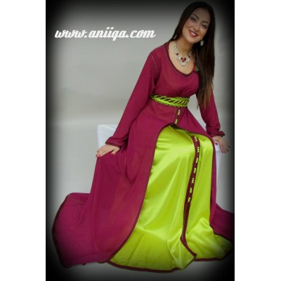 caftan marocain prune 