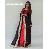 Robe marocaine rouge et noir 