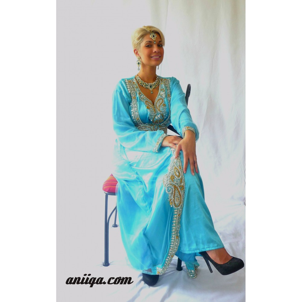 location caftan marocain turquoise 