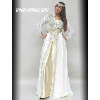 Location caftan blanc  moderne de mariée