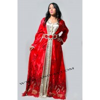 LOCATION CAFTAN  MARIÉE ROUGE ET BLANC 