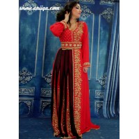 Caftan sari  rouge  moderne