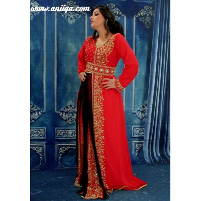 Caftan sari  rouge  moderne