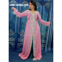 caftan perlé rose