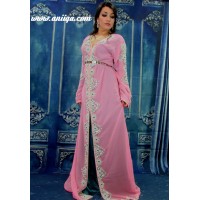 caftan perlé rose