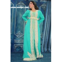 caftan marocain vert d'eau 