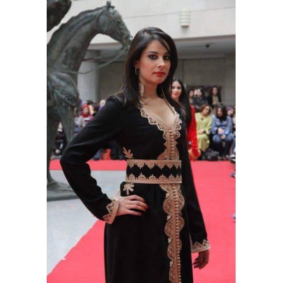 caftan marocain noir 