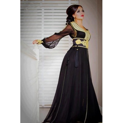 Robe marocaine  noir  grande taille 2015/2016