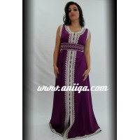 Caftan marocain violet sans manches