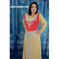 Caftan beige & rouge 