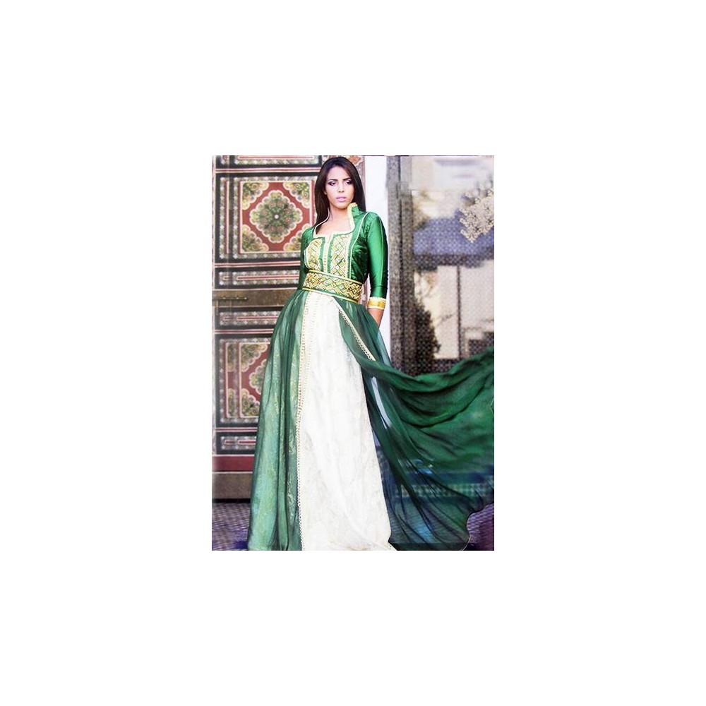 Robe marocaine verte  de mariage 