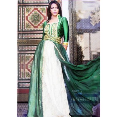 Robe marocaine verte  de mariage 