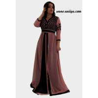 Robe marocaine moderne rose et noir