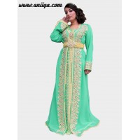 caftan et takchita vert d'eau de mariage orientale et marocain 