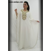 gandoura  blanche pour mariage marocain  et oriental