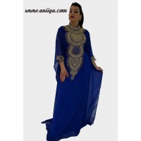 robe de soirée orientale moderne bleu roi