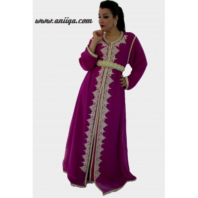 Caftan marocain violet et doré