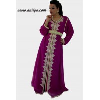 Caftan marocain violet et doré