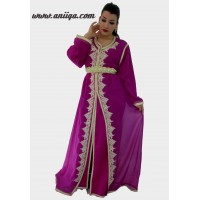 Caftan marocain violet et doré