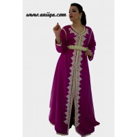 Caftan marocain violet et doré