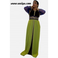 caftan tendance 2018/2019 , jaune et marron   