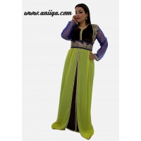 caftan tendance 2018/2019 , jaune et marron   