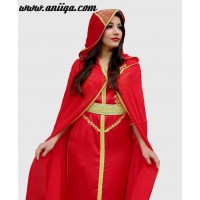 Robe de soirée orientale avec cape , burnous , selhame