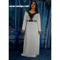 caftan dubai blanc et noir 