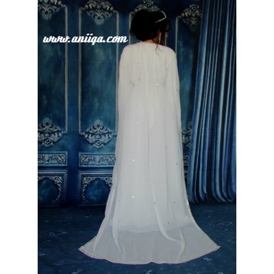 caftan robe blanc avec cape de mariage modèle 2016 