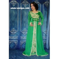 caftan marocain vert pour henné, mariage , ou pour invitée, moderne et chic 2018/2019