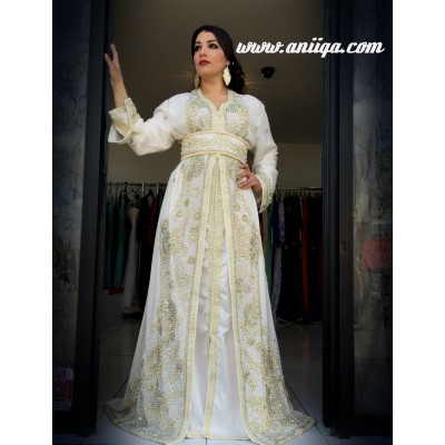 CAFTAN TAKCHITA SARI BLANC DE MARIAGE 2018/2019