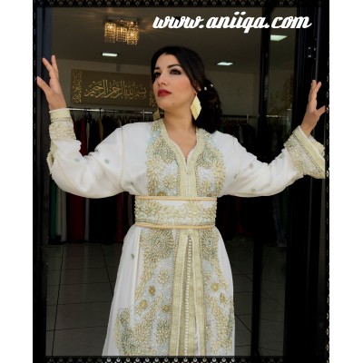 CAFTAN TAKCHITA SARI BLANC DE MARIAGE 2018/2019