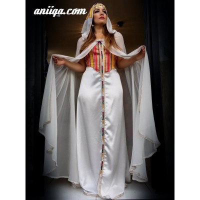 Robe  kabyle moderne avec burnous 