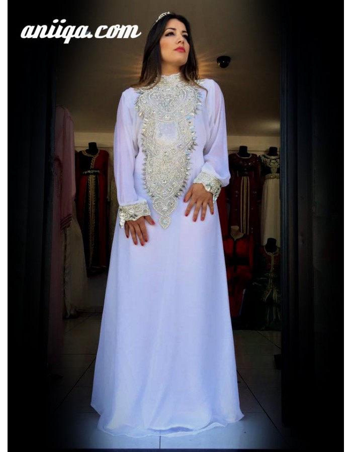 robe orientale mariage blanche, robe arabe mariage ...
