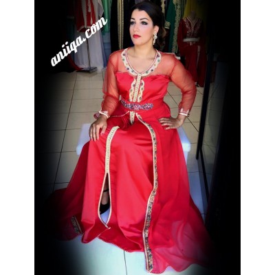 caftan robe marocaine moderne rouge 2016/2017 , paris et essonne 