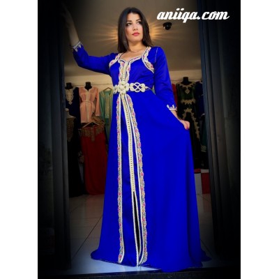 robe orientale dubai de mariage belu roi , caftan bleu roi 2016/2017