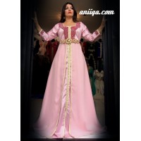 caftan marocain simple et chic rose pale 