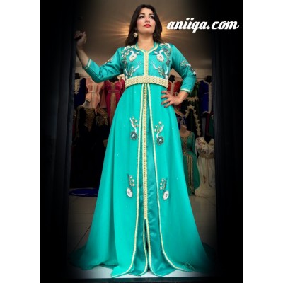 caftan et robe orientale vert d'eau paris et essonne 