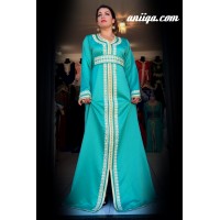 caftan marocain simple vert d'eau 