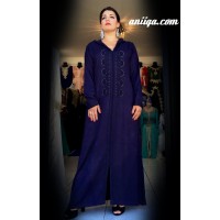 djellaba marocaine moderne bleu marine