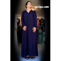 djellaba marocaine moderne bleu marine