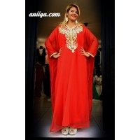 Caftan marocain faracha rouge 2 pieces