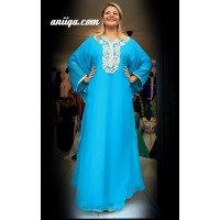 Caftan papillon bleu ciel 2 pieces 