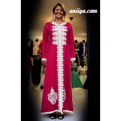 Caftan simple Rose sans ceinture