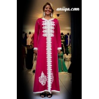 Caftan simple Rose sans ceinture