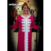 Caftan simple Rose sans ceinture