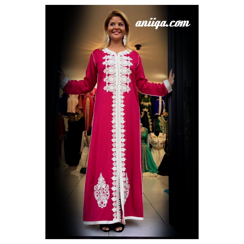 Caftan simple Rose sans ceinture